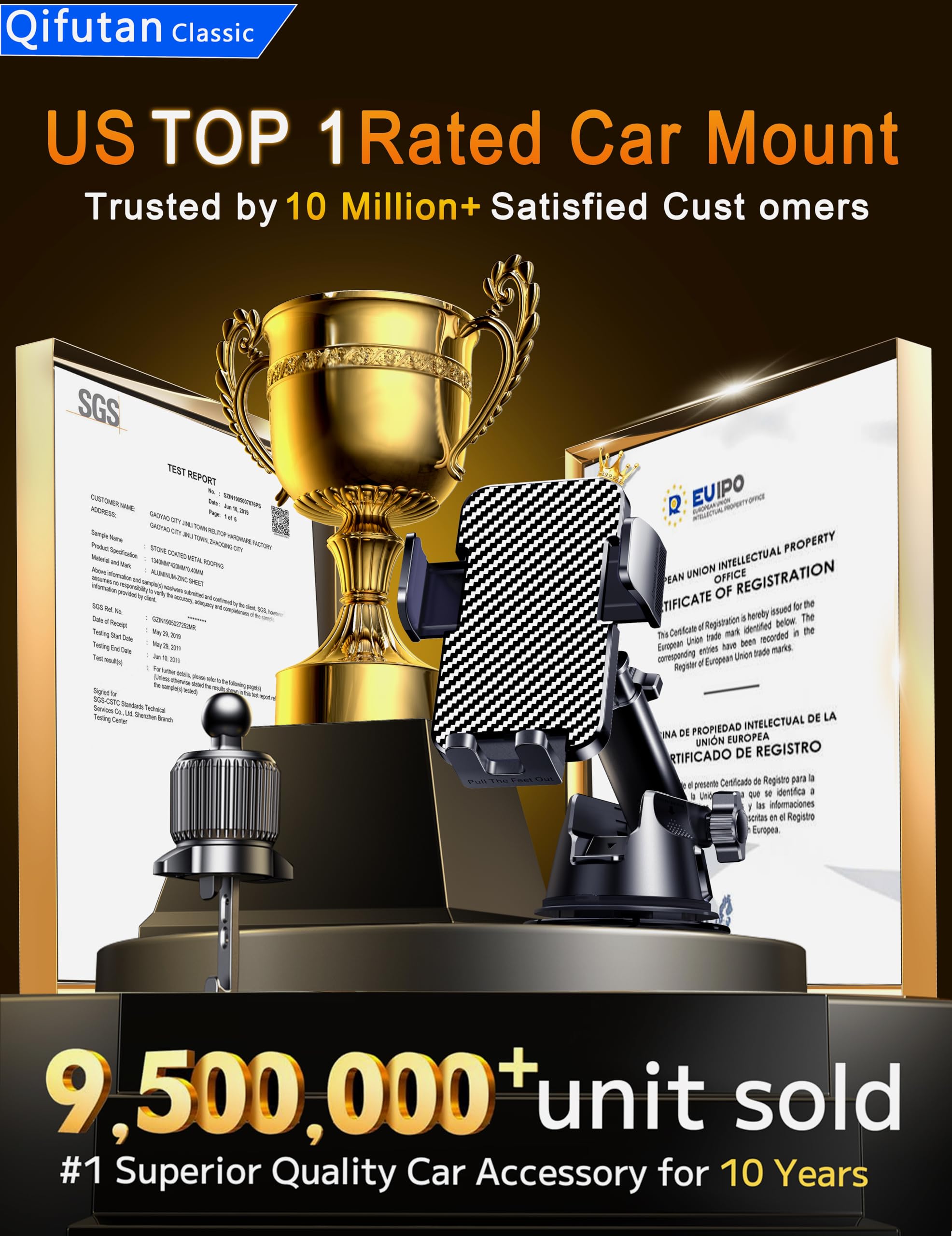 Qifutan Dash Mounted Holders Phone Holders For Your Car Phone Mount For Car Windshield Dashboard Air Vent Universal Hands Free A